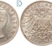 BAYERN, 3 Mark, König Otto, 1913 D, J.47, Silber