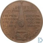 Hungermedaille - Preise im Februar 1923 - Sachsendenkmal von Friedrich Hörnlein