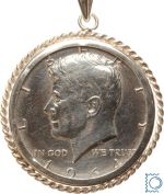 USA Kenndy ½ Dollar Halfdollar 1964 als Anhänger mit schöner Fassung