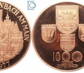 Kupfer Round Feinkupfer Medaille 999 | 52,4 g, 50 mm | 1.000 Jahre Offenbach