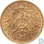 Kaiserreich, 10 Mark Baden 1912 G, Friedrich II. 1907-1918, J.191, Goldmünze