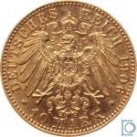 Kaiserreich, 10 Mark Sachsen 1906 E, König Friedrich August, J.263, Goldmünze