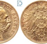Kaiserreich, 10 Mark Sachsen 1898 E, König Albert, J.263, Goldmünze