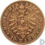 Kaiserreich, 10 Mark Sachsen 1875 E, König Albert, J.261, Goldmünze
