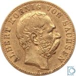 Kaiserreich, 10 Mark Sachsen 1874 E, König Albert, J.261, Goldmünze