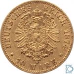 Kaiserreich, 10 Mark Sachsen 1874 E, König Albert, J.261, Goldmünze