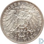 SACHSEN, 2 Mark 1904 E, Auf den Tod von König Georg, Silber Jäger 132