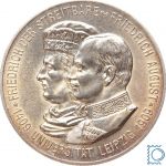 SACHSEN, 2 Mark 1909 E, 500 Jahre UNI Leipzig, Silber Jg. 138