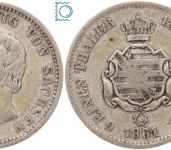 Sachsen, 1/6 Taler 1861 B, König Johann 1854-1873, J.113, Silber