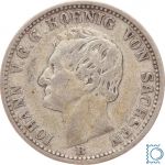 Sachsen, 1/6 Taler 1861 B, König Johann 1854-1873, J.113, Silber