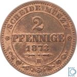 Sachsen, 2 Pfennig 1873 B, König Johann 1854-1873, J.122
