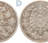 Kaiserreich, 50 Pfennig 1877 G, Wilhelm I., Silber J.8