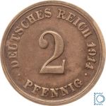 Kaiserreich, Kursmünze 2 Pfennig 1914 F, J.11