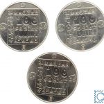 Ungarn 3 x 100 Forint, Wildlife Preservation, Wildkatze, Schildkröte, Fischotter