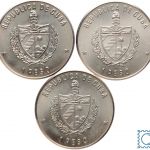 Kuba 3 x 1 Peso 1985 Cuba - Krokodil, Leguan, Papagei, Wildlife Preservation