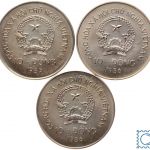 Vietnam, 3 x 10 Dong 1986, Elefant, Büffel, Pfau, Wildlife Preservation