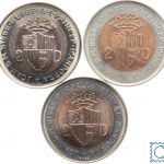 Andorra, 3 x 2 Dinar 1984, Bär, Steinbock, Eichhörnchen, Wildlife Preservation