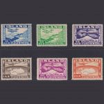 Island MiNr. 175-80 ungebraucht - Aufdruck Flugzeug Gutenberg Reykjavik