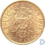 Kaiserreich, 20 Mark Preussen 1915 A, Kaiser Wilhelm II. Uniform, J.253