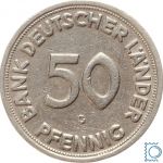 Bank Deutscher Länder, 50 Pfennig 1950 G | Jaeger 379 | Original