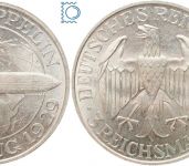 Weimar 3 Mark 1930 G | Graf Zeppelin Weltflug | J.342, Silber
