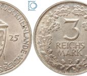 Weimar, 3 Reichsmark 1925 D | Jahrtausendfeier der Rheinlande | Jg. 321, Silber