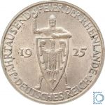 Weimar, 3 Reichsmark 1925 D | Jahrtausendfeier der Rheinlande | Jg. 321, Silber