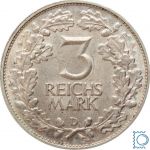 Weimar, 3 Reichsmark 1925 D | Jahrtausendfeier der Rheinlande | Jg. 321, Silber