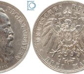 BAYERN, 3 Mark, Prinzregent Luitpold, 1911 D, J.49