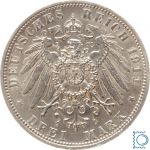 BAYERN, 3 Mark, Prinzregent Luitpold, 1911 D, J.49