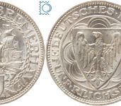 Weimar 5 Mark 1927 A, Bremerhaven, J.326, Silber