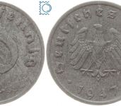 Deutschland Alliierte Besetzung, 10 Pfennig 1947 F, J. 375