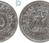 Deutschland Alliierte Besetzung, 10 Pfennig 1948 F, J. 375