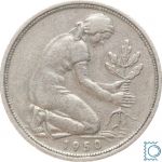 Bank Deutscher Länder, 50 Pfennig 1950 G | Jaeger 379 | Original