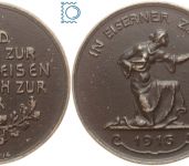 1916 Medaille In eiserner Zeit - Gold gab ich zur Wehr - Eisen nahm ich zur Ehr