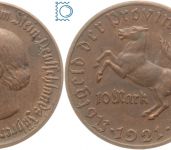 Notgeld Westfalen, 10 Mark 1921, Minister von Stein, Bronze, Jäger N13