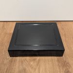 Münzkassette Schatulle für 16 x 50mm eckige Vertiefungen mit 2 Tableus - gebraucht