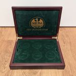 MDM Münzkassette Schatulle für 6 x 44,5 mm Münzen - mit einem Tableau grün gebraucht