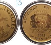 100 FRANCS Kongo 2023 - 1/200 Oz Gold 999 / 40 mm - INSECTS