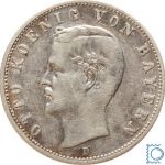 BAYERN, 2 Mark 1907 D, König Otto (1886-1913), J.45, Silber