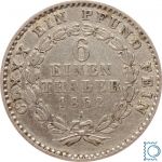 Anhalt-Bernburg 1/6 Taler 1862 A, Alexander Karl (1834-1863) - Kursmünze