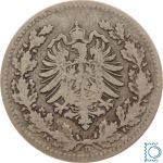 Kaiserreich, 50 Pfennig 1877 D, Wilhelm I., Silber J.8