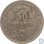 Kaiserreich, 50 Pfennig 1877 B, Wilhelm I., Silber J.8