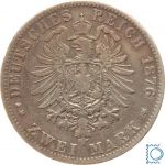 Kaiserreich Anhalt, 2 Mark 1876 A, Friedrich I. (1871-1904), J.19