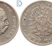 SACHSEN, 2 Mark 1876 E, König Albert (1873-1902), J.121