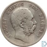 SACHSEN, 2 Mark 1877 E, König Albert (1873-1902), J.121