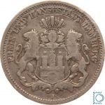 HAMBURG, 2 Mark 1877 J, Stadtwappen, J. 63, Silber