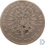 HAMBURG, 2 Mark 1877 J, Stadtwappen, J. 63, Silber