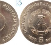 DDR 5 Mark 1970 - Wilhelm Conrad Röntgen - stempelglanz - J.1530