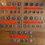 5x BRD KMS 1995 ADFGJ - stempelglanz 1 Pf. - 5 Mark OVP original Folie